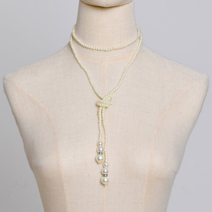 Multi-Layered Pearl Necklace for Women, Elegant Wedding Jewelry - Knot